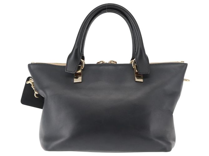 Chloé Borsa a Mano Chloe Bailey in Pelle 2 in 1 Nero Beige Oro Auth am9201 D'oro - vista 2