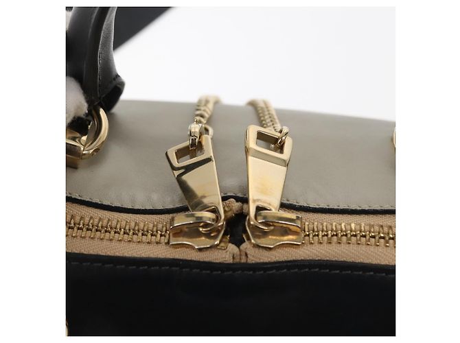 Chloé Borsa a Mano Chloe Bailey in Pelle 2 in 1 Nero Beige Oro Auth am9201 D'oro - vista 20