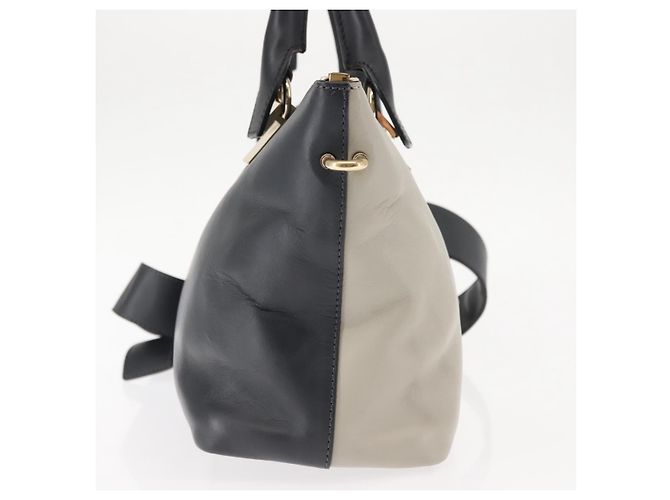 Chloé Borsa a Mano Chloe Bailey in Pelle 2 in 1 Nero Beige Oro Auth am9201 D'oro - vista 3