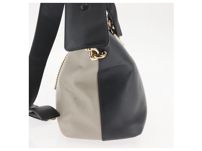 Chloé Borsa a Mano Chloe Bailey in Pelle 2 in 1 Nero Beige Oro Auth am9201 D'oro - vista 4