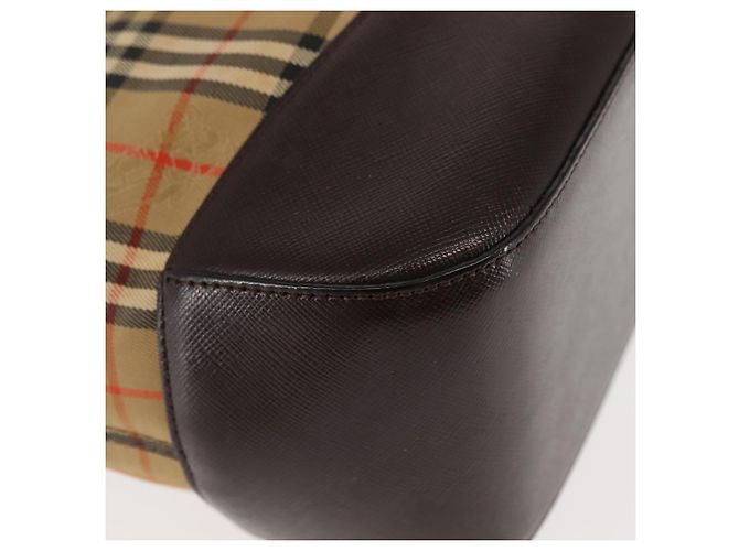 Sac fourre-tout en toile Nova Check Burberry Beige Or Auth 147419 Doré - vue 10