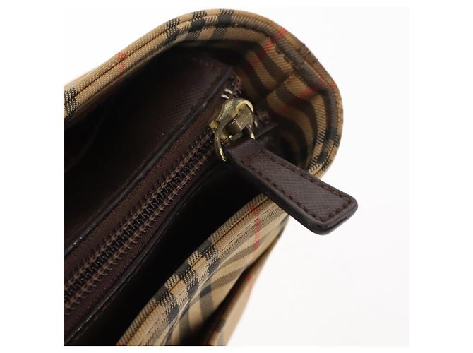 Sac fourre-tout en toile Nova Check Burberry Beige Or Auth 147419 Doré - vue 11
