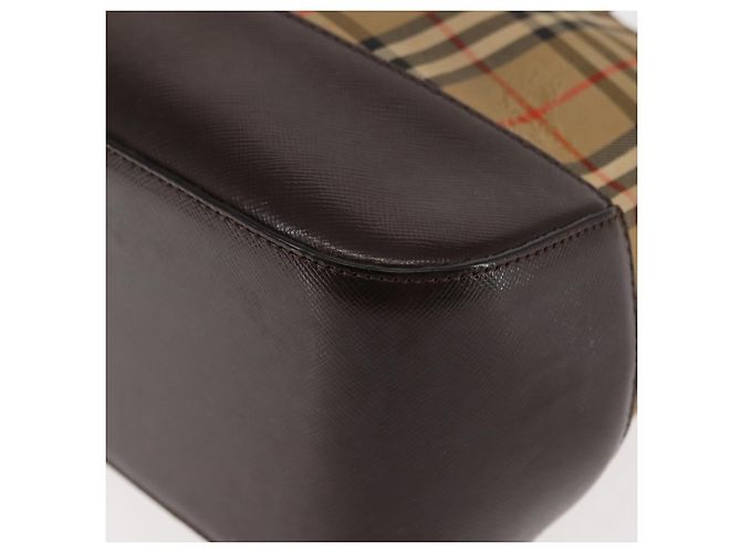 Sac fourre-tout en toile Nova Check Burberry Beige Or Auth 147419 Doré - vue 14