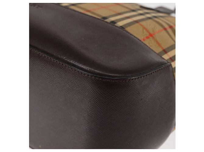 Sac fourre-tout en toile Nova Check Burberry Beige Or Auth 147419 Doré - vue 16