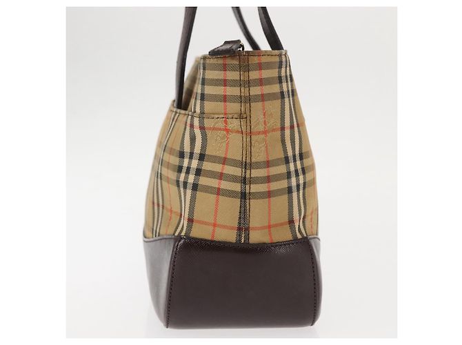 Sac fourre-tout en toile Nova Check Burberry Beige Or Auth 147419 Doré - vue 4