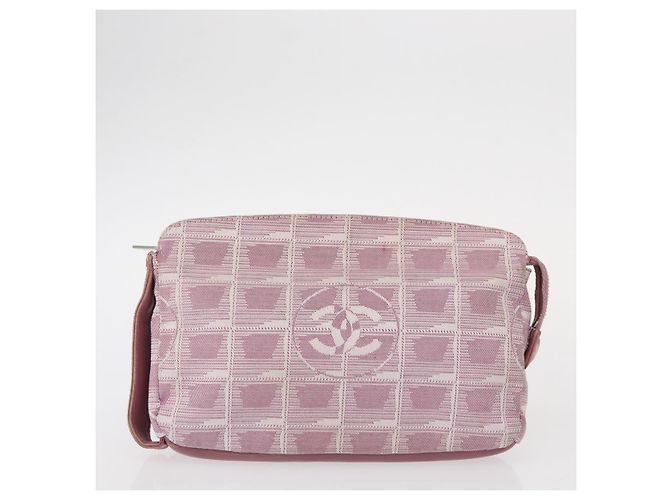 CHANEL Nuovo astuccio da viaggio in nylon 2 pezzi Rosa Nero CC Auth bs31272 - vista 2