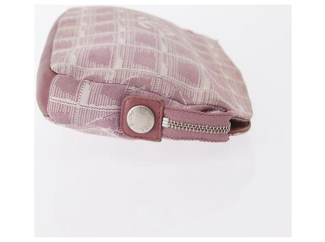 CHANEL Nuovo astuccio da viaggio in nylon 2 pezzi Rosa Nero CC Auth bs31272 - vista 4
