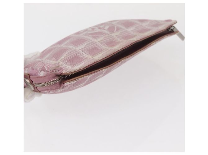 CHANEL Nuovo astuccio da viaggio in nylon 2 pezzi Rosa Nero CC Auth bs31272 - vista 5