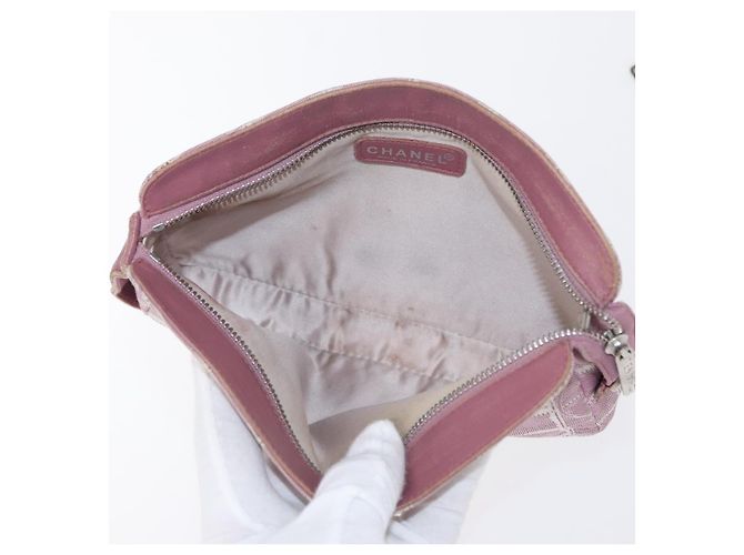 CHANEL Nuovo astuccio da viaggio in nylon 2 pezzi Rosa Nero CC Auth bs31272 - vista 8