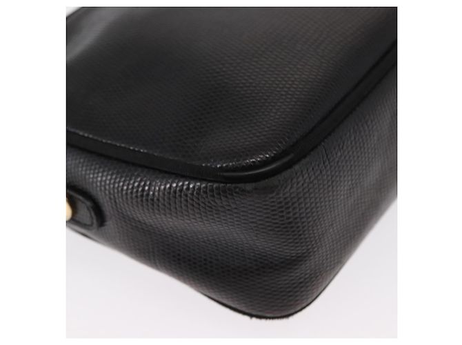 Borsa a Spalla Vala in Pelle Nera e Oro Salvatore Ferragamo Auth BA7662 Nero D'oro - vista 16