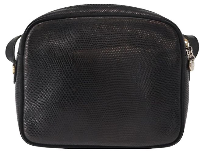 Borsa a Spalla Vala in Pelle Nera e Oro Salvatore Ferragamo Auth BA7662 Nero D'oro - vista 2