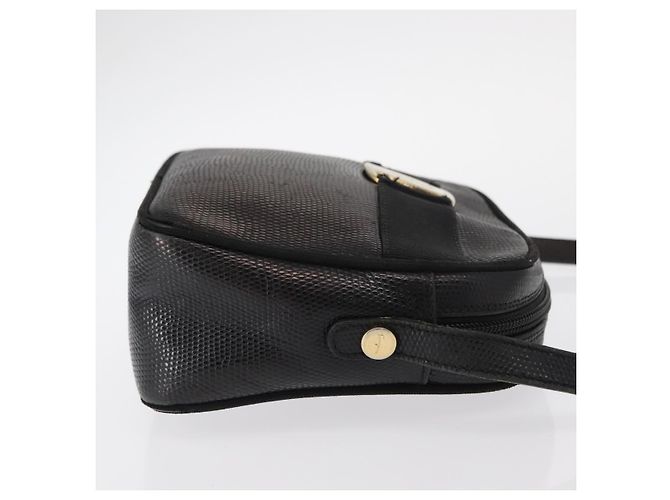 Borsa a Spalla Vala in Pelle Nera e Oro Salvatore Ferragamo Auth BA7662 Nero D'oro - vista 3