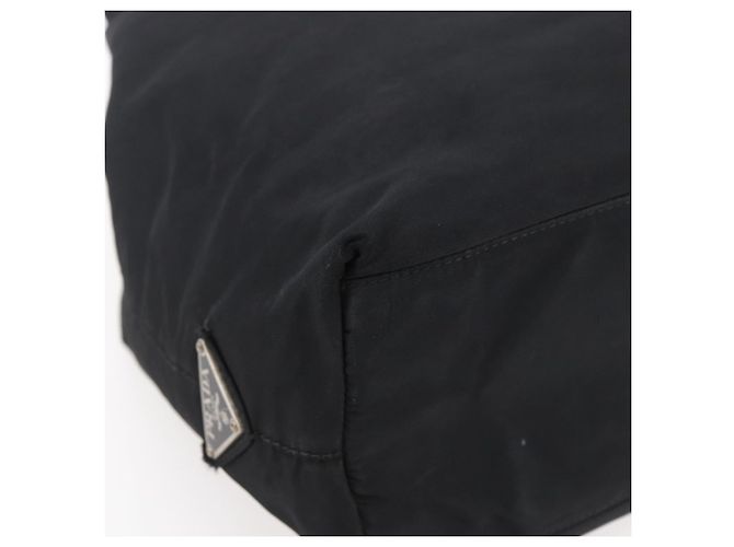 PRADA Borsa a mano in nylon plastico Nero Argento Auth 146727 - vista 15