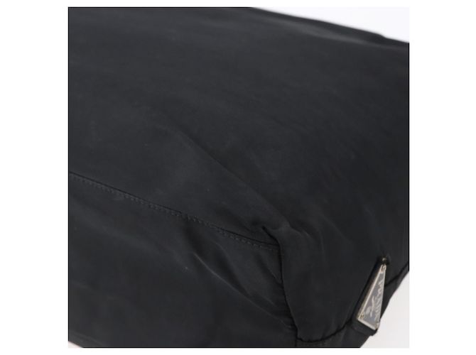 PRADA Borsa a mano in nylon plastico Nero Argento Auth 146727 - vista 16