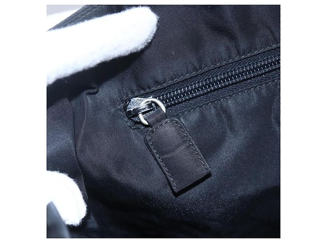 PRADA Borsa a mano in nylon plastico Nero Argento Auth 146727 - vista 21