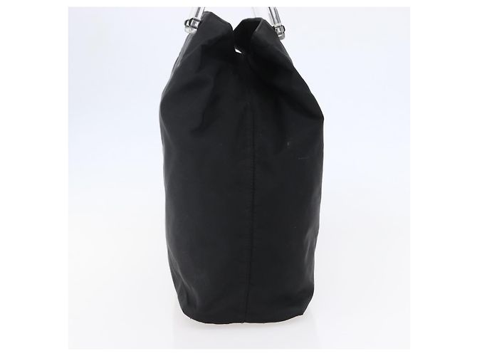 PRADA Borsa a mano in nylon plastico Nero Argento Auth 146727 - vista 4