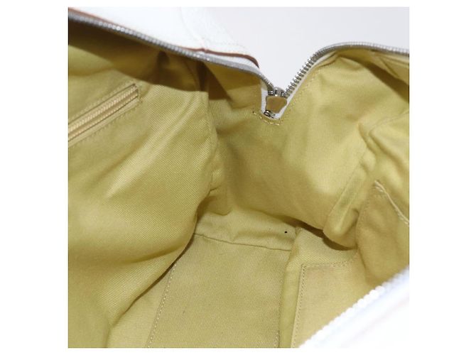 Borsa Tote Gancini Marissa in pelle bianca e argento di Salvatore Ferragamo Auth bs30082 - vista 17