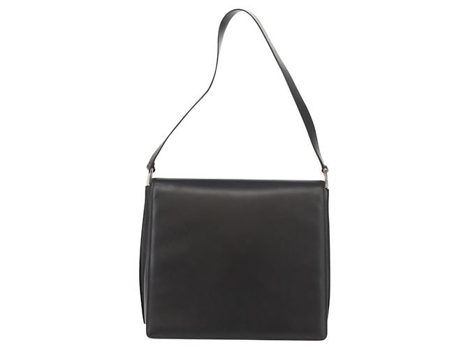 Gucci Borsa a Spalla in Pelle Nera Argento Auth 148273 Nero - vista 13