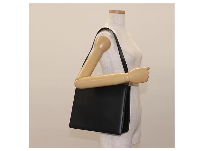 Gucci Borsa a Spalla in Pelle Nera Argento Auth 148273 Nero - vista 22