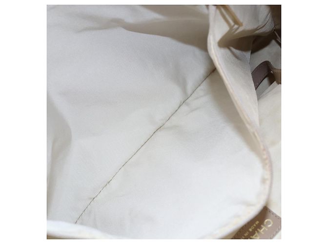CHANEL Nuova Borsa Tote da Viaggio Nylon Beige Oro CC Auth ti3466 D'oro - vista 21