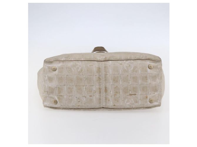 CHANEL Nuova Borsa Tote da Viaggio Nylon Beige Oro CC Auth ti3466 D'oro - vista 5