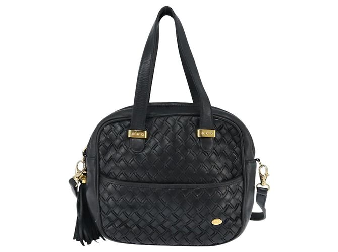 BALLY Borsa a mano in pelle 2 vie Nero Oro Auth BA7024 D'oro - vista 13