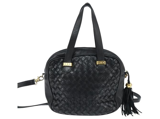 BALLY Borsa a mano in pelle 2 vie Nero Oro Auth BA7024 D'oro - vista 2