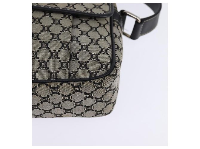 Céline Borsa a Spalla in Tela Macadam CELINE Navy Oro Auth ep11305 D'oro Blu navy - vista 15