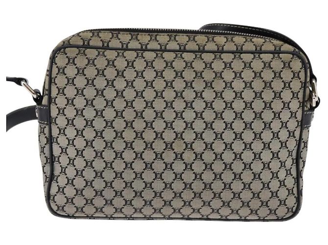 Céline Borsa a Spalla in Tela Macadam CELINE Navy Oro Auth ep11305 D'oro Blu navy - vista 2