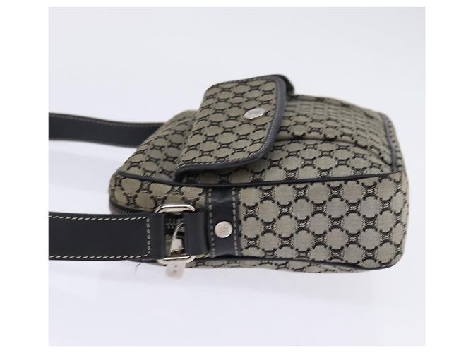 Céline Borsa a Spalla in Tela Macadam CELINE Navy Oro Auth ep11305 D'oro Blu navy - vista 3
