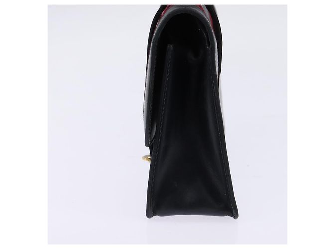 Borsa a mano in pelle GUCCI Bamboo Sherry Line blu navy rosso oro Auth SW1701 D'oro - vista 4