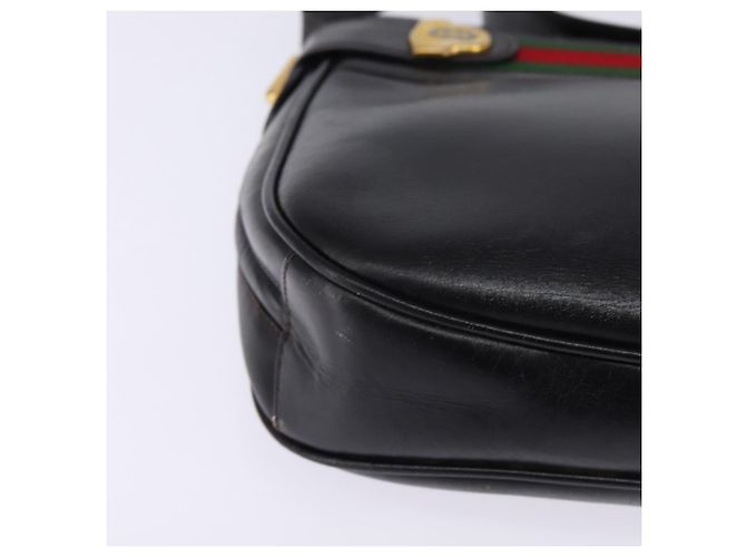 Bolso de cuero Gucci Web Sherry Line Negro Dorado Rojo 001 406 0552 Auth 147492 Roja - vista 9