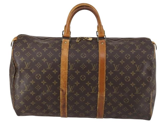 LOUIS VUITTON Borsa Boston Monogram Keepall 50 M41426 Auth LV 145407 Monogramma - vista 13