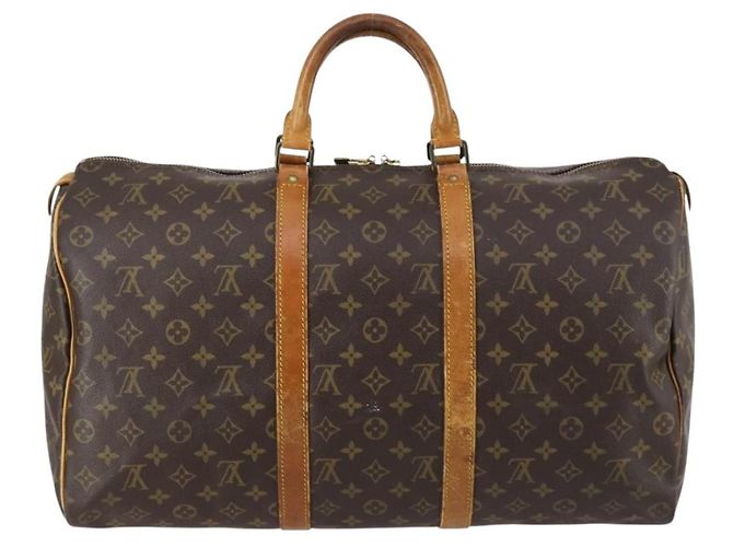 LOUIS VUITTON Borsa Boston Monogram Keepall 50 M41426 Auth LV 145407 Monogramma - vista 2