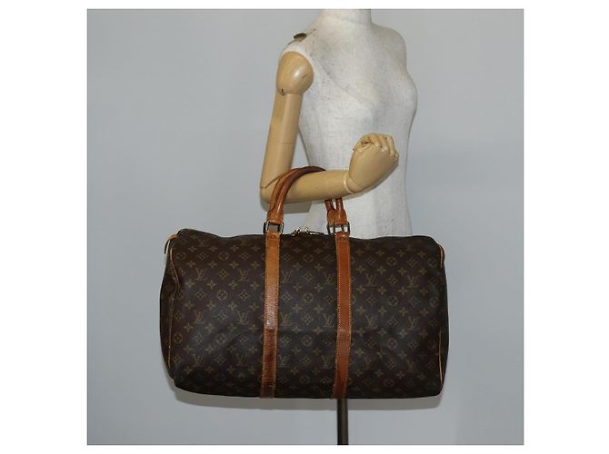 LOUIS VUITTON Borsa Boston Monogram Keepall 50 M41426 Auth LV 145407 Monogramma - vista 21