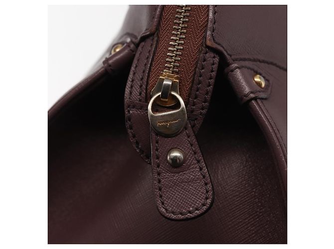 Gancini Handtasche aus Leder in Lila und Gold Auth 146846 von Salvatore Ferragamo Golden - Ansicht 10