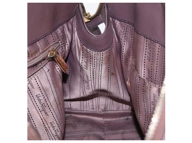 Gancini Handtasche aus Leder in Lila und Gold Auth 146846 von Salvatore Ferragamo Golden - Ansicht 19