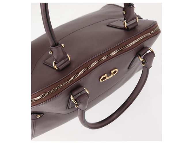 Gancini Handtasche aus Leder in Lila und Gold Auth 146846 von Salvatore Ferragamo Golden - Ansicht 6