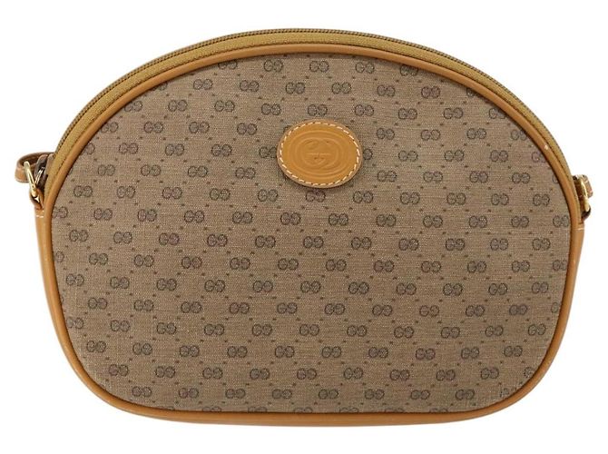 Gucci Borsa Micro GG Supreme in pelle PVC marrone e oro 007 084 0094 Auth BA7247 D'oro - vista 13