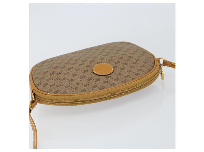 Gucci Borsa Micro GG Supreme in pelle PVC marrone e oro 007 084 0094 Auth BA7247 D'oro - vista 6