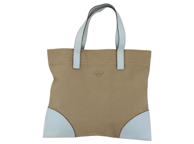 PRADA Handtasche aus Canvas Beige Silber Authentisch 146982 - Ansicht 13