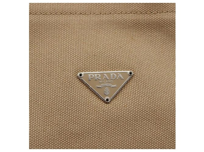 PRADA Handtasche aus Canvas Beige Silber Authentisch 146982 - Ansicht 17