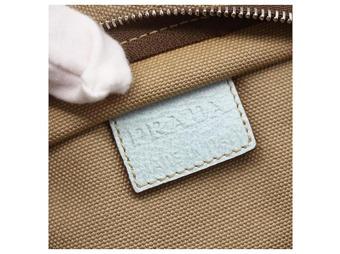 PRADA Handtasche aus Canvas Beige Silber Authentisch 146982 - Ansicht 21