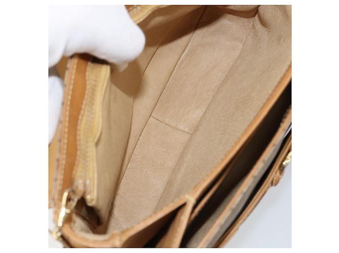 Gucci Borsa a spalla Micro GG Supreme in PVC Beige Oro Auth 149983 D'oro - vista 11
