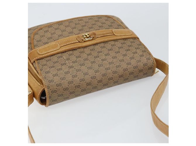 Gucci Borsa a spalla Micro GG Supreme in PVC Beige Oro Auth 149983 D'oro - vista 14