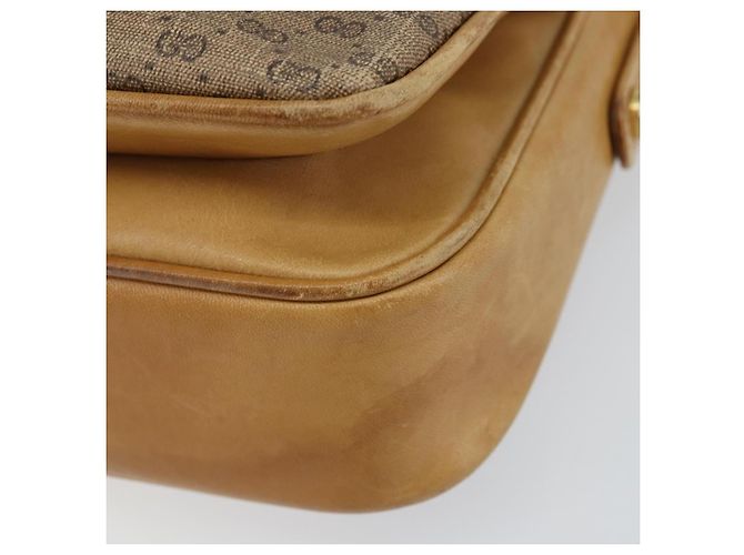Gucci Borsa a spalla Micro GG Supreme in PVC Beige Oro Auth 149983 D'oro - vista 16