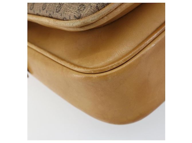 Gucci Borsa a spalla Micro GG Supreme in PVC Beige Oro Auth 149983 D'oro - vista 17