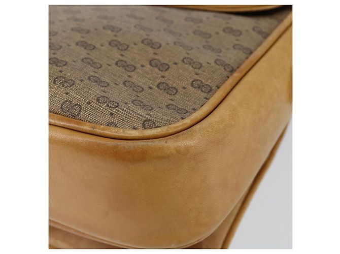 Gucci Borsa a spalla Micro GG Supreme in PVC Beige Oro Auth 149983 D'oro - vista 18