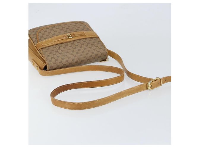Gucci Borsa a spalla Micro GG Supreme in PVC Beige Oro Auth 149983 D'oro - vista 6