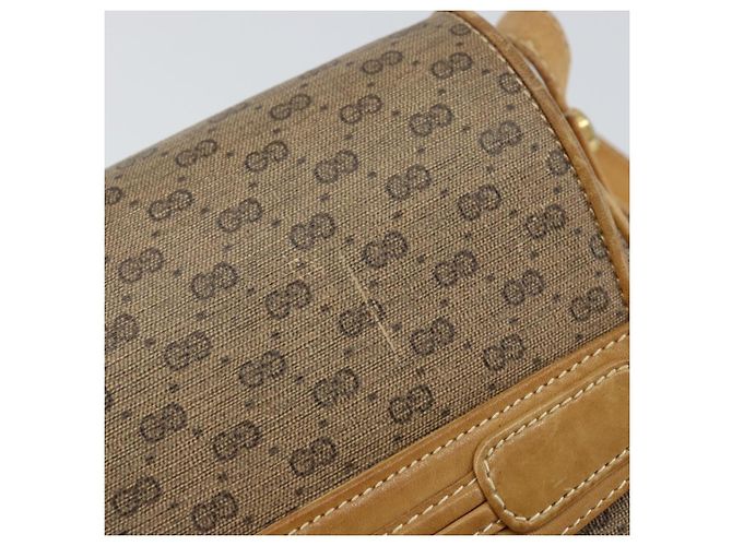 Gucci Borsa a spalla Micro GG Supreme in PVC Beige Oro Auth 149983 D'oro - vista 7